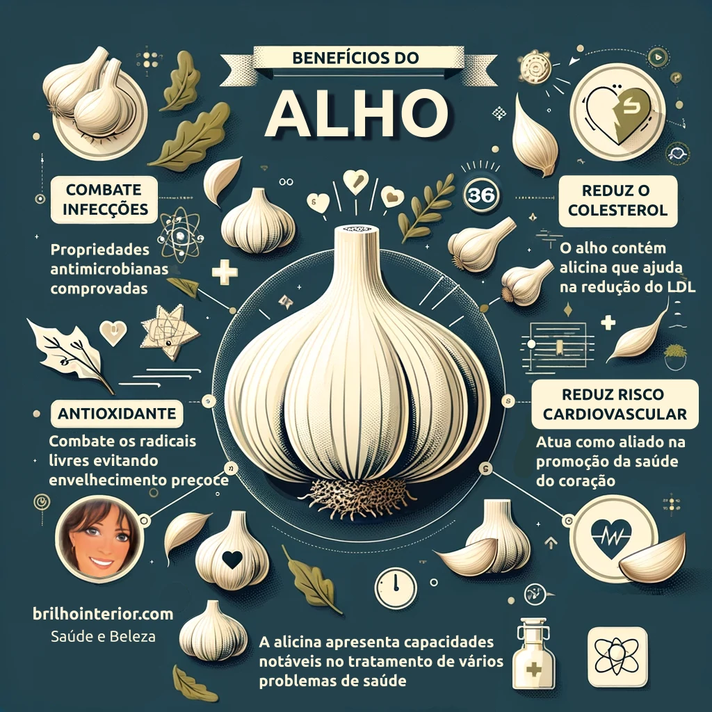 Benefícios do Alho para a saúde infografic